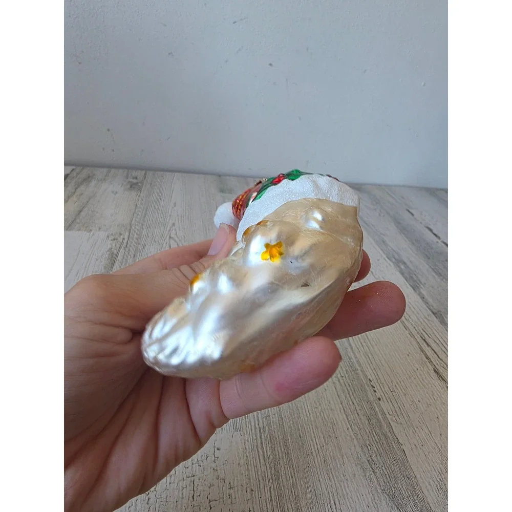 Santa Moon glass ornament beard glitter Stars Xmas tree